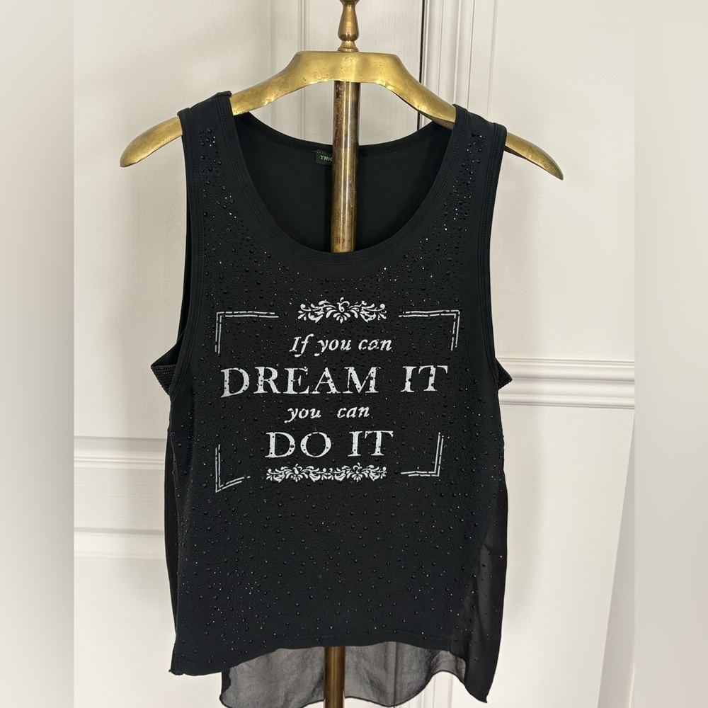 Black Sleeveless Asymmetrical Tank Top